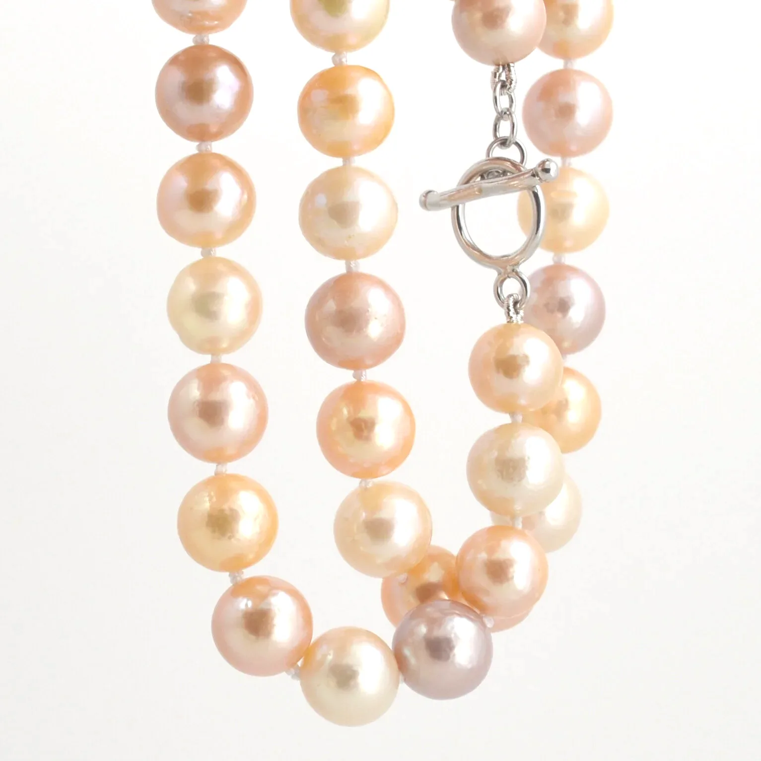 Pk Freshwater Natural Peach Multi-color Pearl Necklace by Sharon Teaman — view 2