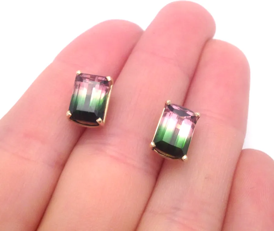 Rhiannon Watermelon Tourmaline Earrings by Sharon Teaman