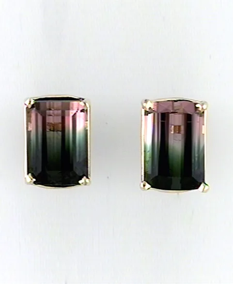 Rhiannon Watermelon Tourmaline Earrings by Sharon Teaman — view 2