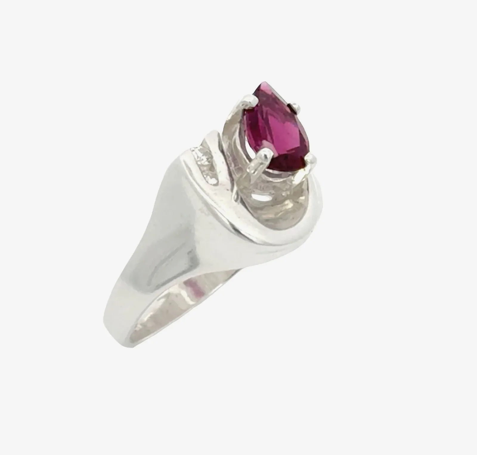 Rhodolite Garnet Pear Cut 1.04 carat Ring with 2 Moissanite Accents by Sharon Teaman — view 3