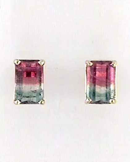 Rhonwen Watermelon Tourmaline Studs by Sharon Teaman