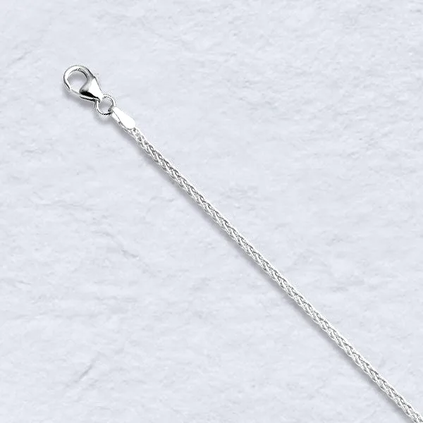 RPSS DSPG40 24 inch Wheat Chain (1.5mm wide) Rhodium Plated (non-tarnish) by Sharon Teaman — view 1