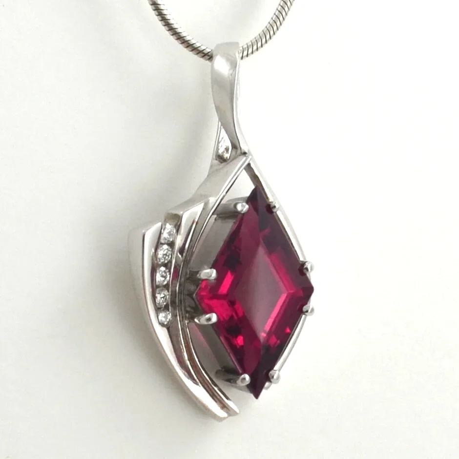 Rubellite (Red/Pink) 6.32 carats Rubelite Tourmaline Pendant - RARE COLLECTOR Quality/Color and SIZE by Sharon Teaman — view 2