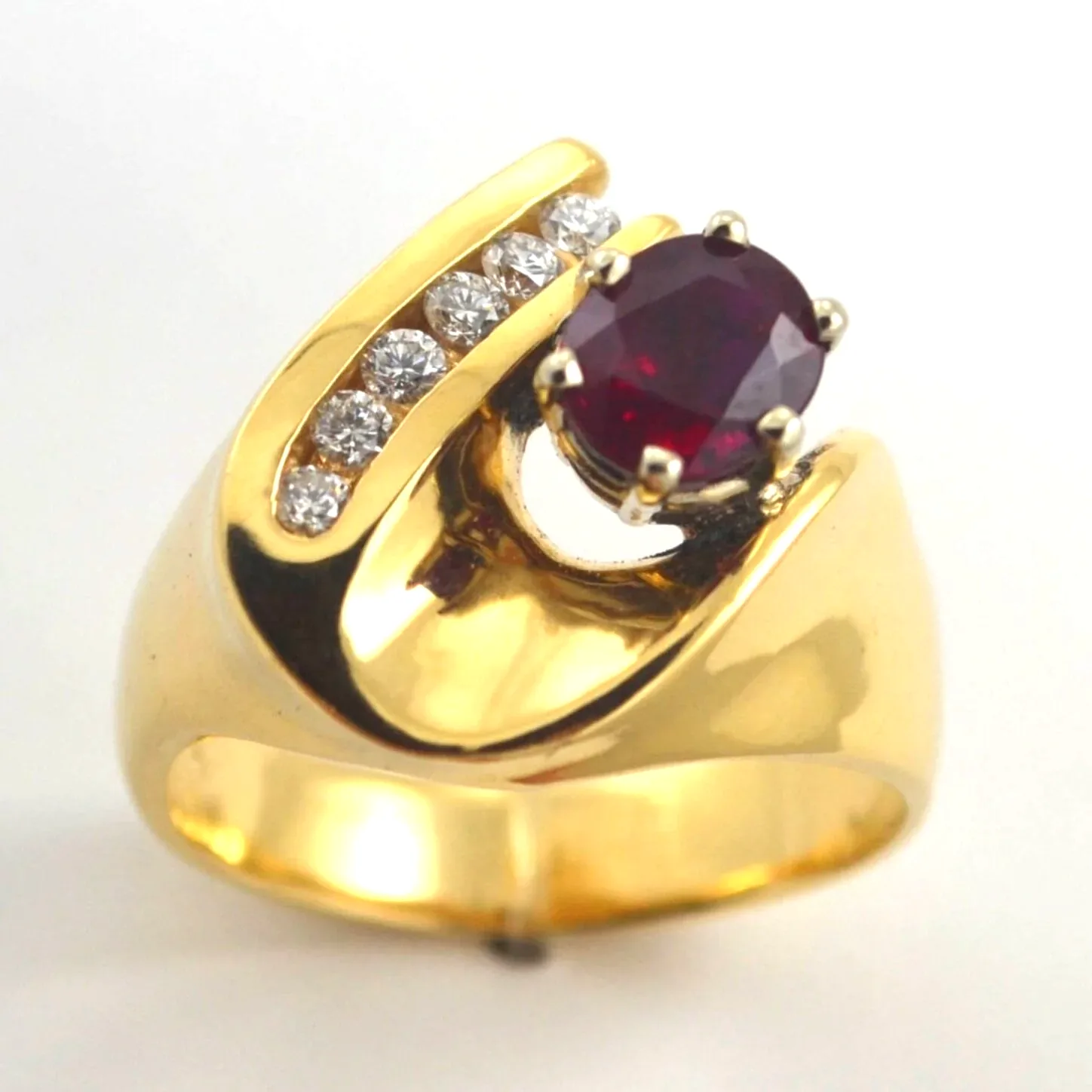 Ruby 295 14K RARE BURMESE RUBY accented with 6 channel set Diamonds. A true "Crown Jewel" by Sharon Teaman — view 1