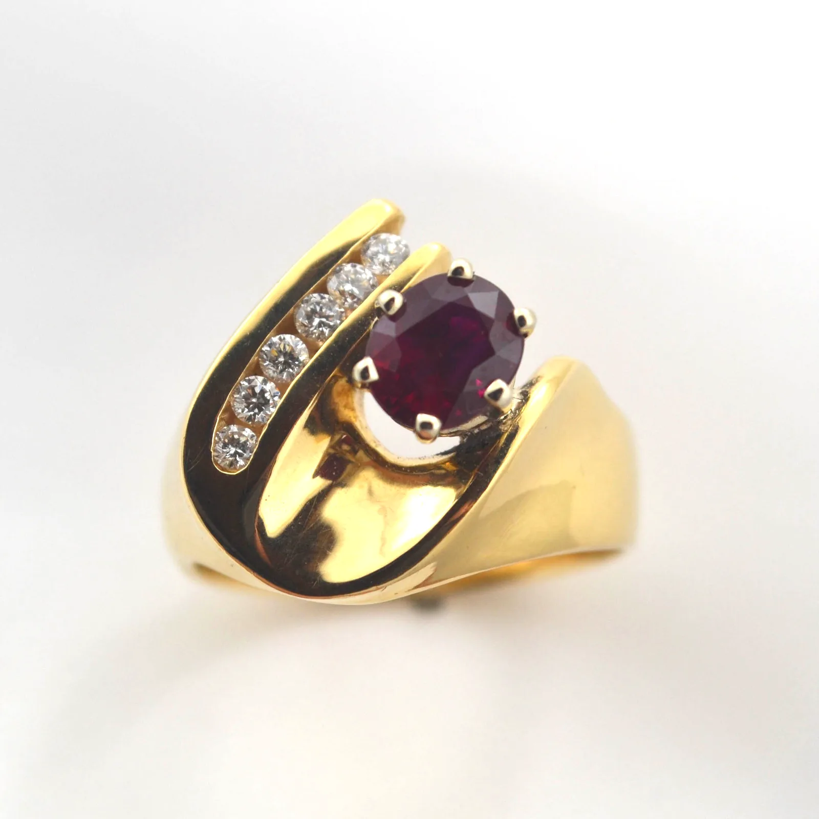 Ruby 295 14K RARE BURMESE RUBY accented with 6 channel set Diamonds. A true "Crown Jewel" by Sharon Teaman — view 2