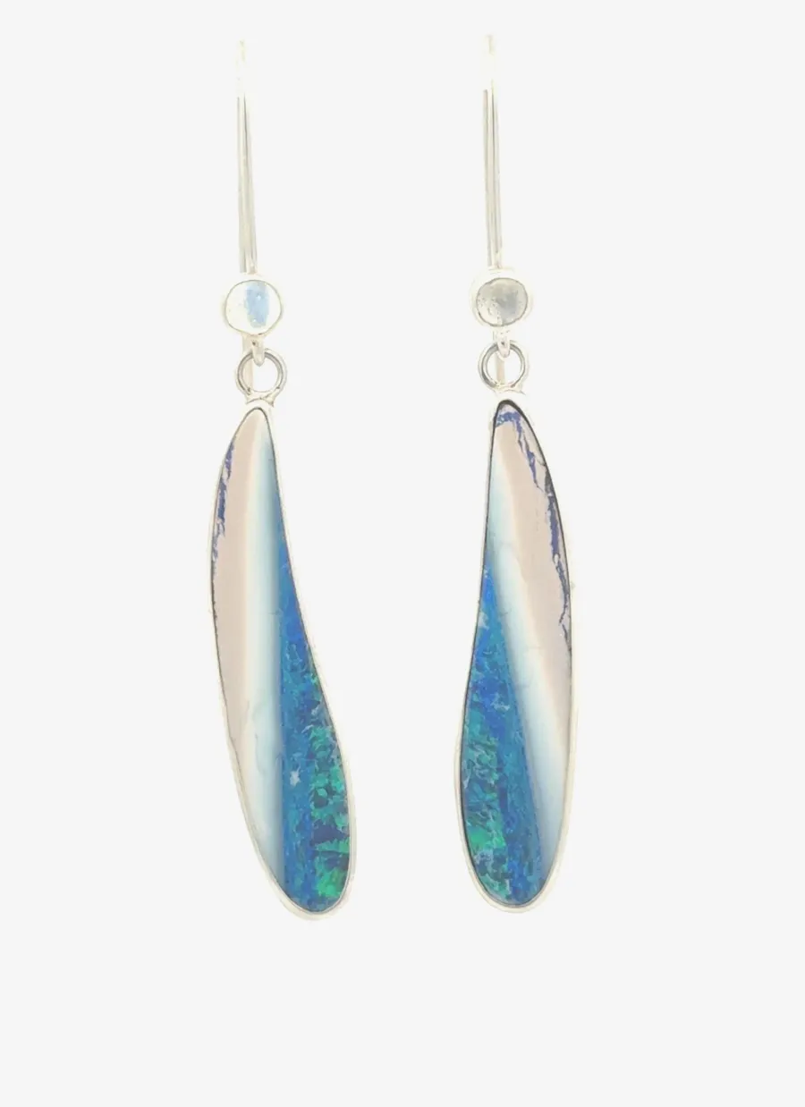 "Snow Capped" Boulder Opals - Earrings by Sharon Teaman