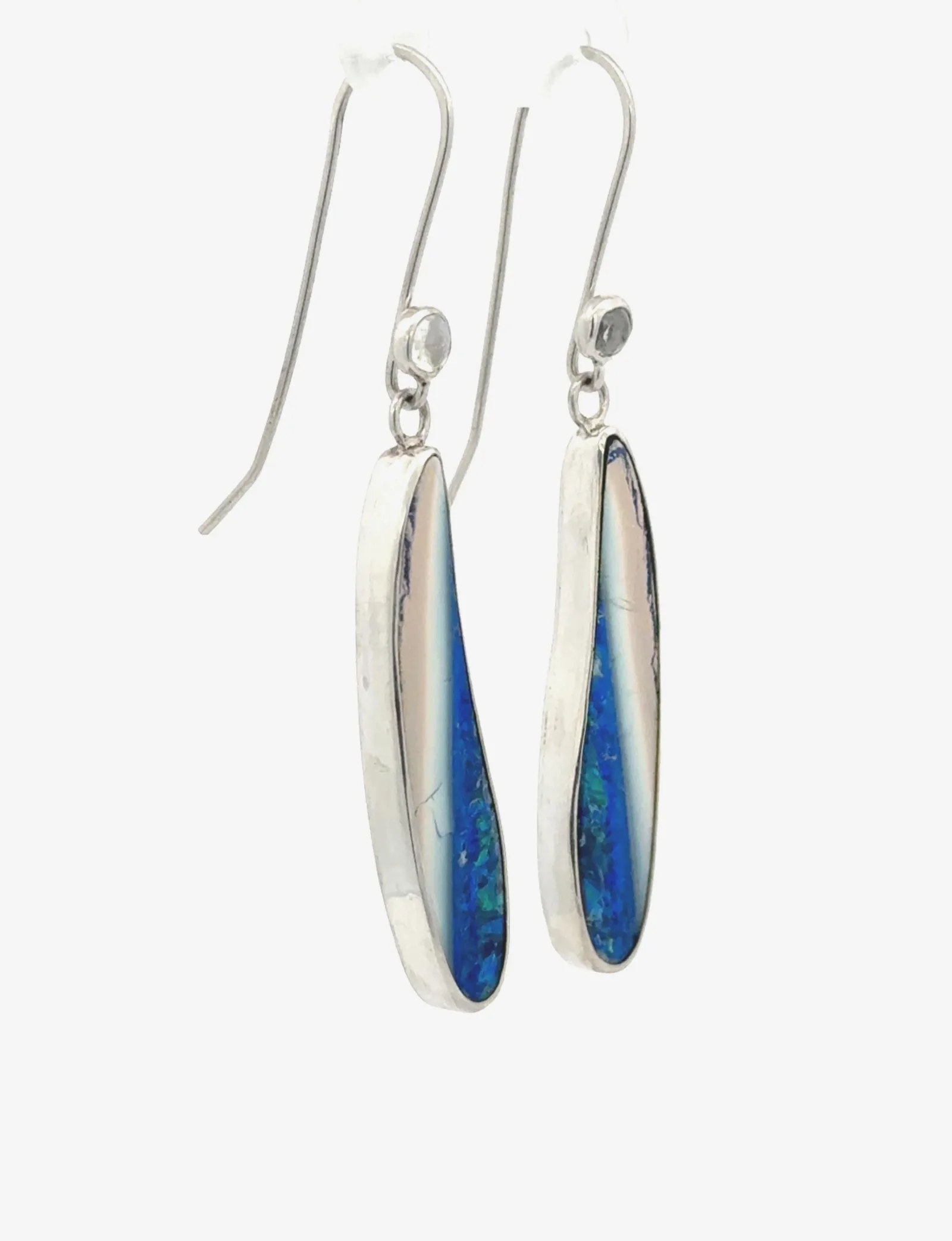 "Snow Capped" Boulder Opals - Earrings by Sharon Teaman — view 2
