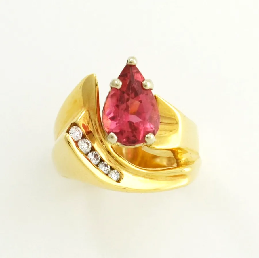 Strawberry Tourmaline Ring by Sharon Teaman