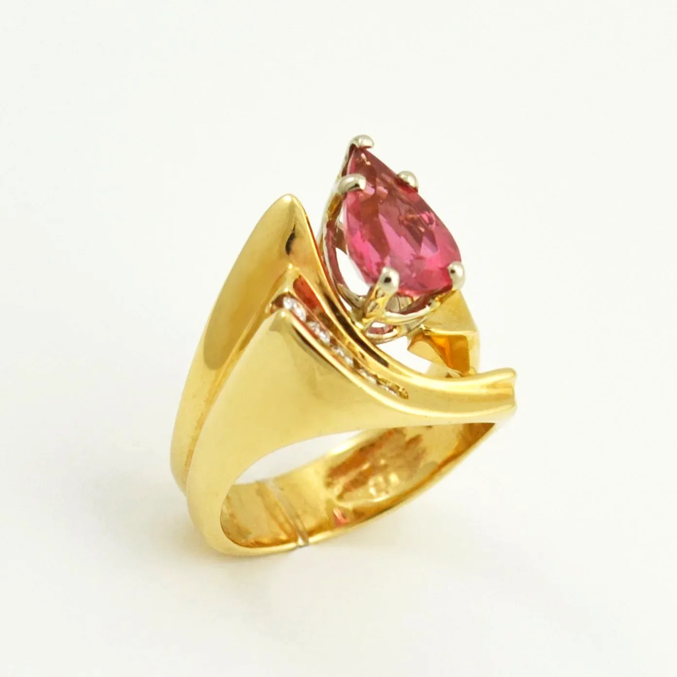Strawberry Tourmaline Ring by Sharon Teaman — view 2