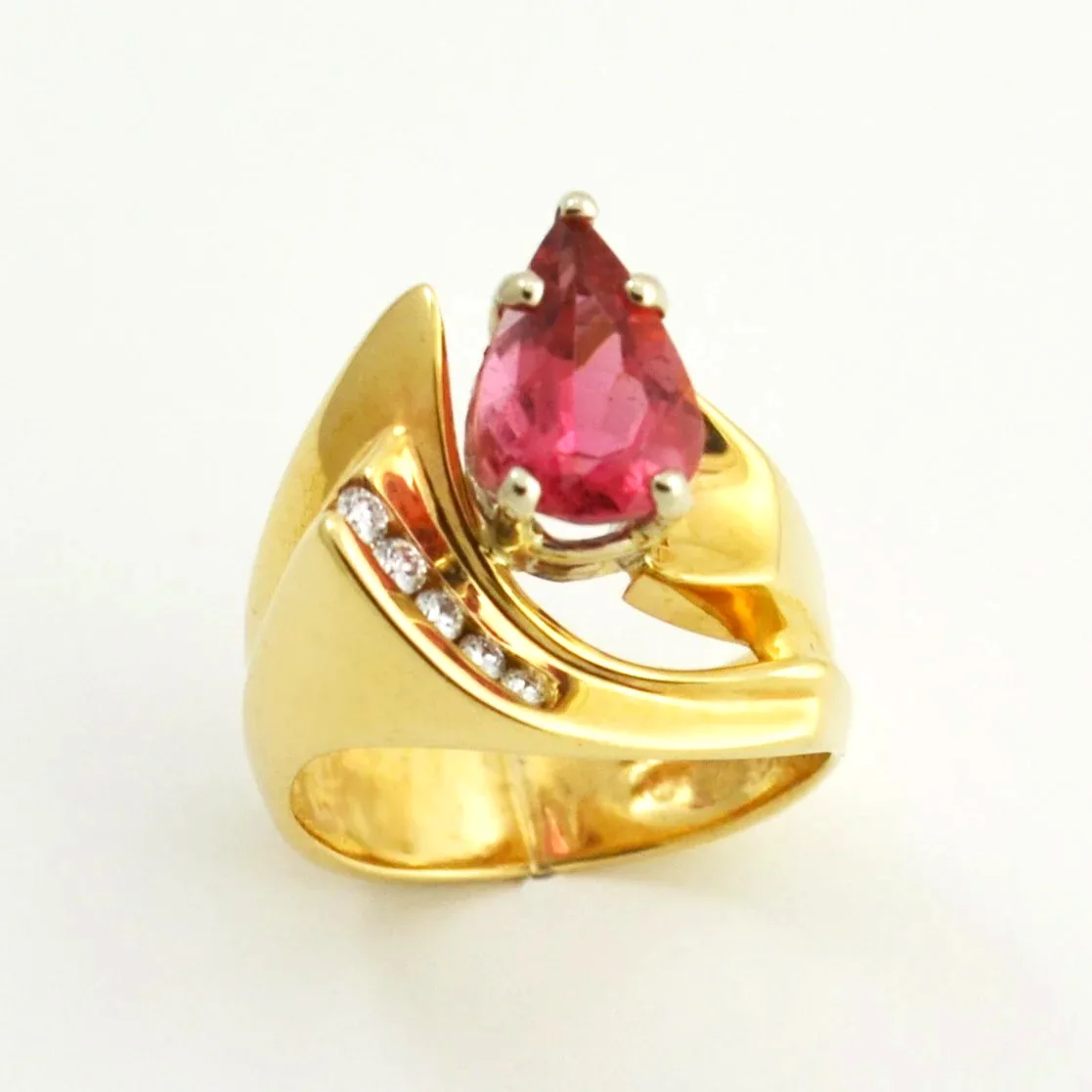 Strawberry Tourmaline Ring by Sharon Teaman — view 3