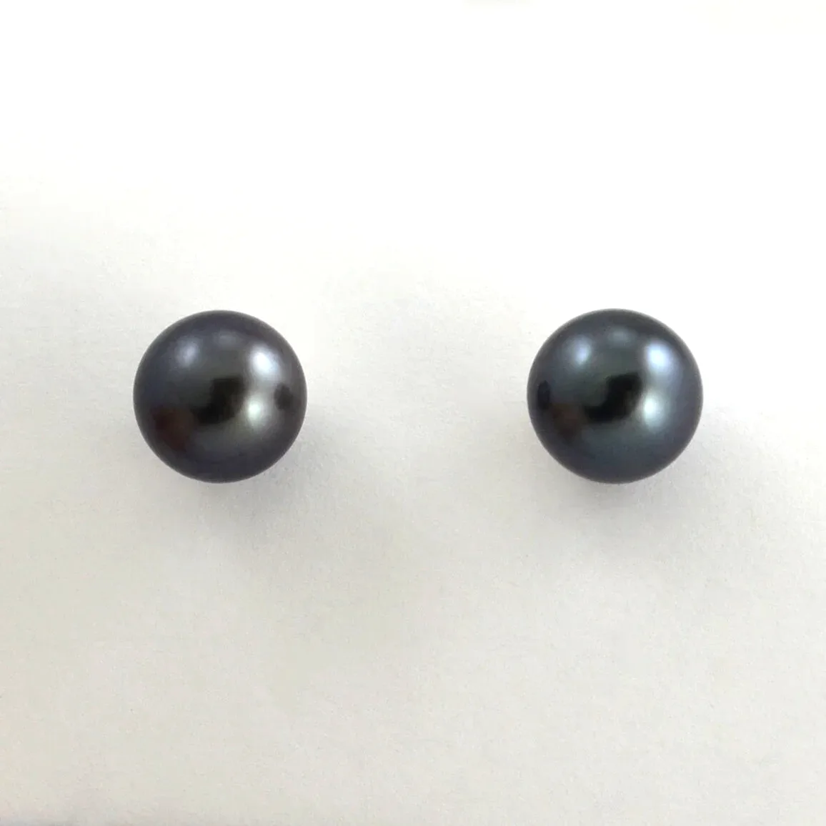 Tahitian Black Pearl Studs by Sharon Teaman — view 1