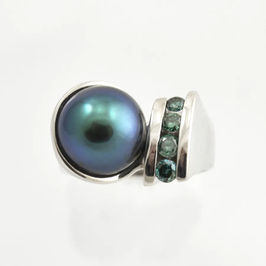 Tahitian Blue Pearl Ring by Sharon Teaman