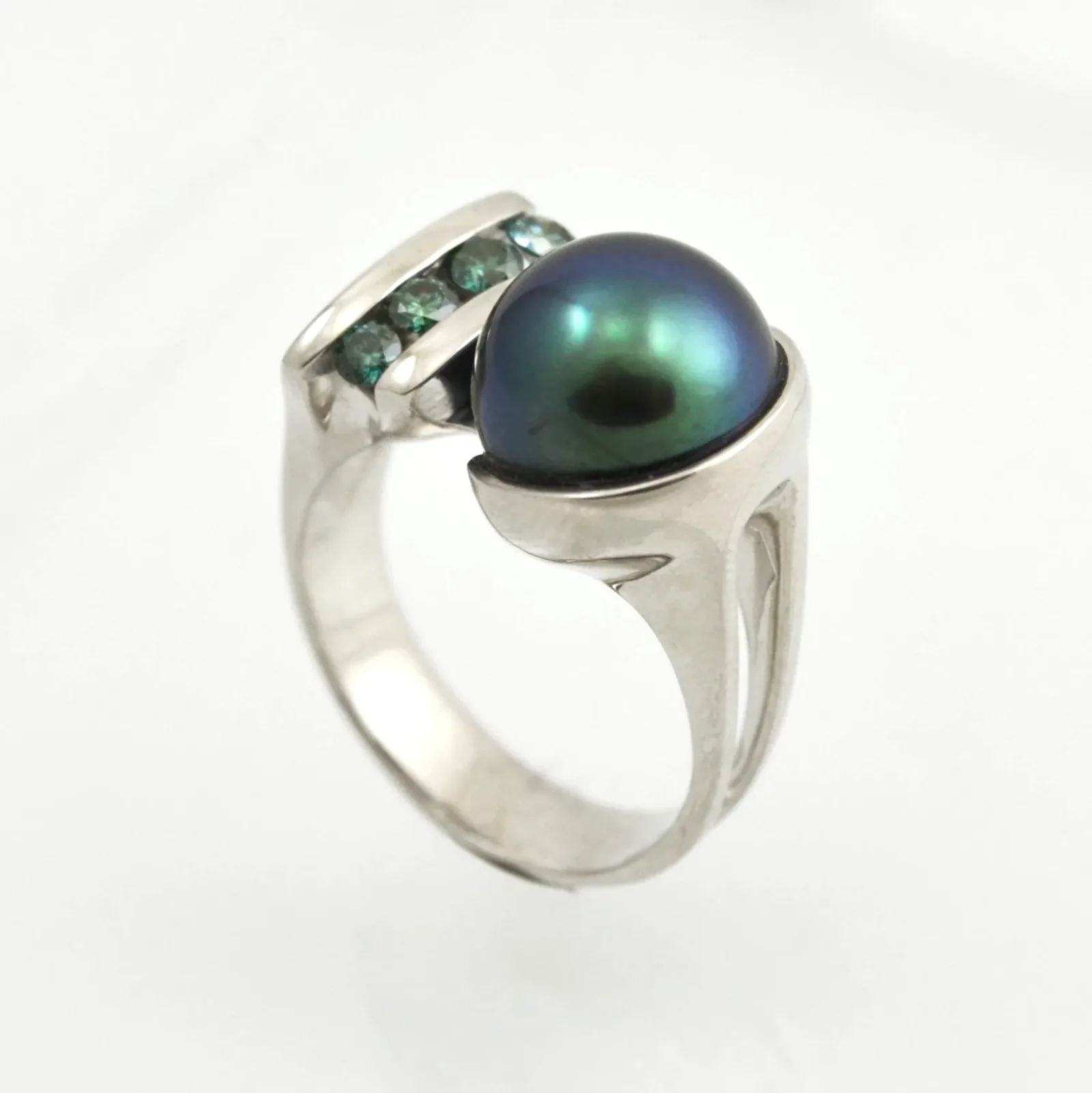 Tahitian Blue Pearl Ring by Sharon Teaman — view 2