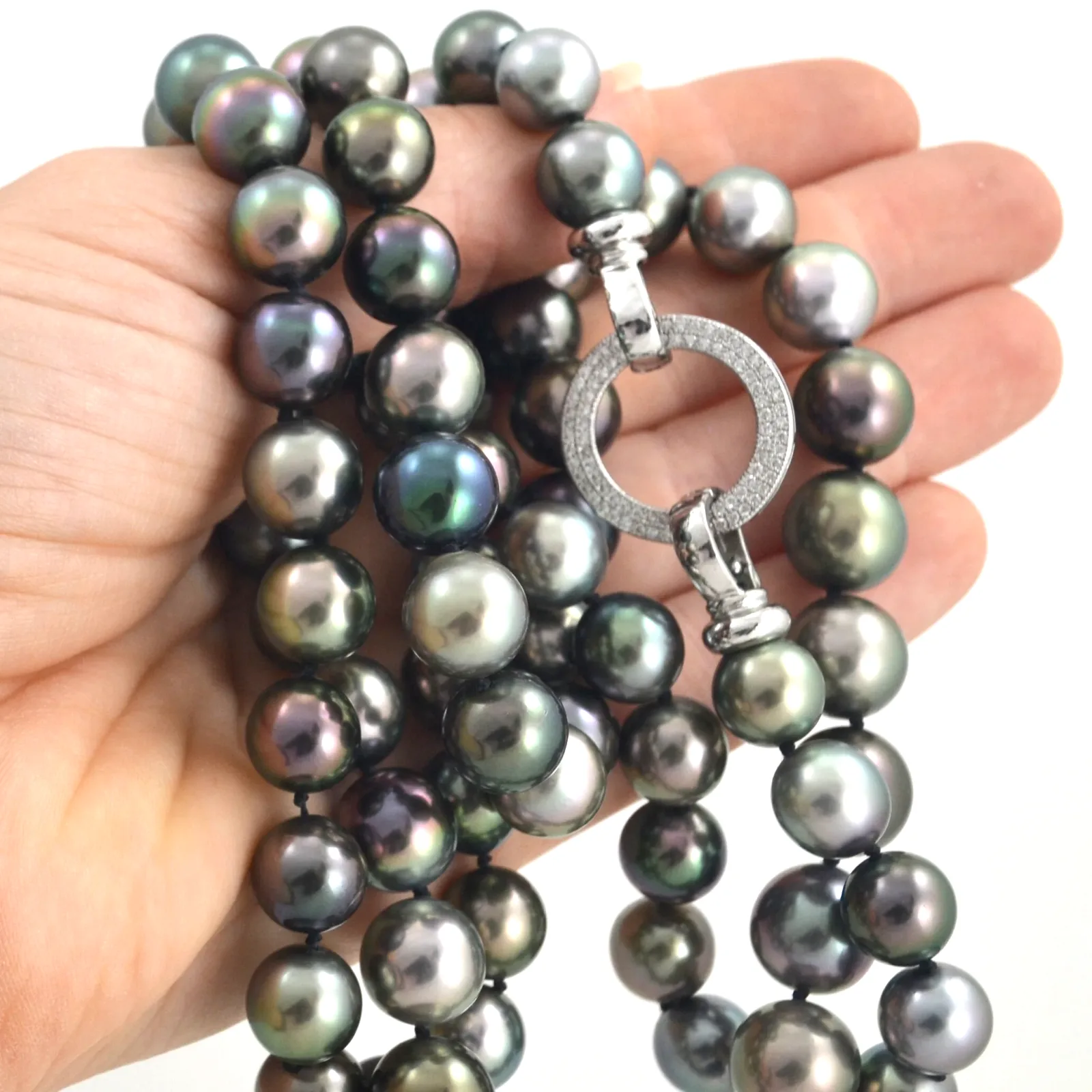 Tahitian Pearl Strand Multi Color "Very Fine Quality" LONG Strand 37 inches by Sharon Teaman — view 3