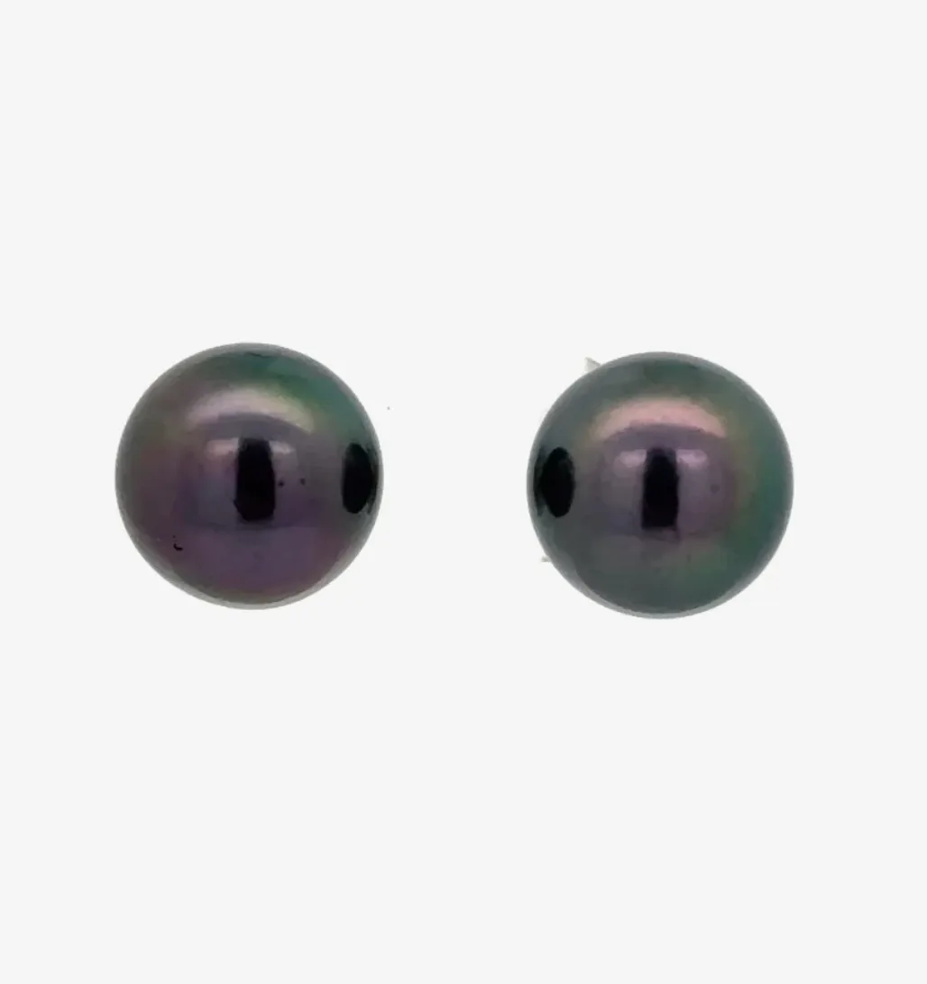 Tahitian Pearl Studs (10.5MM) by Sharon Teaman — view 2