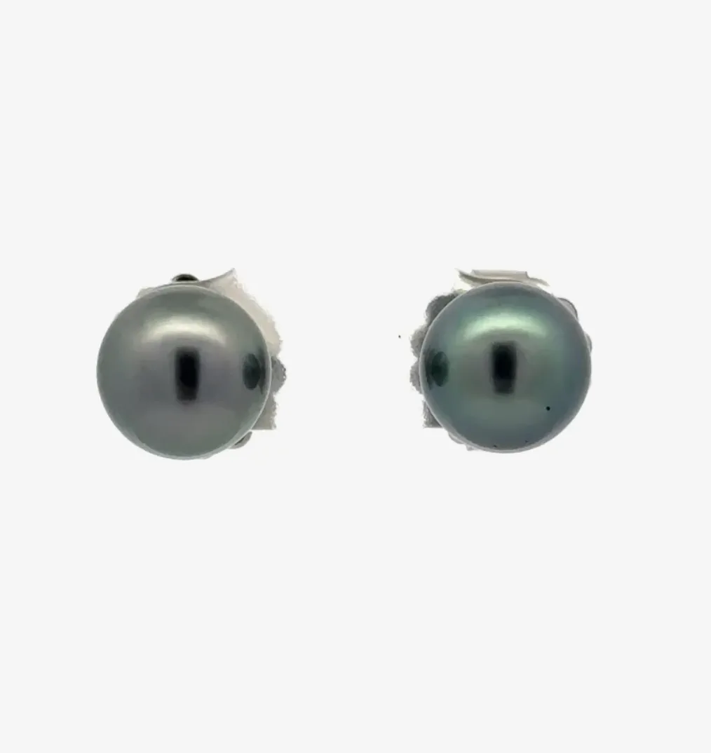 Tahitian Pearl Studs (9mm) by Sharon Teaman — view 2