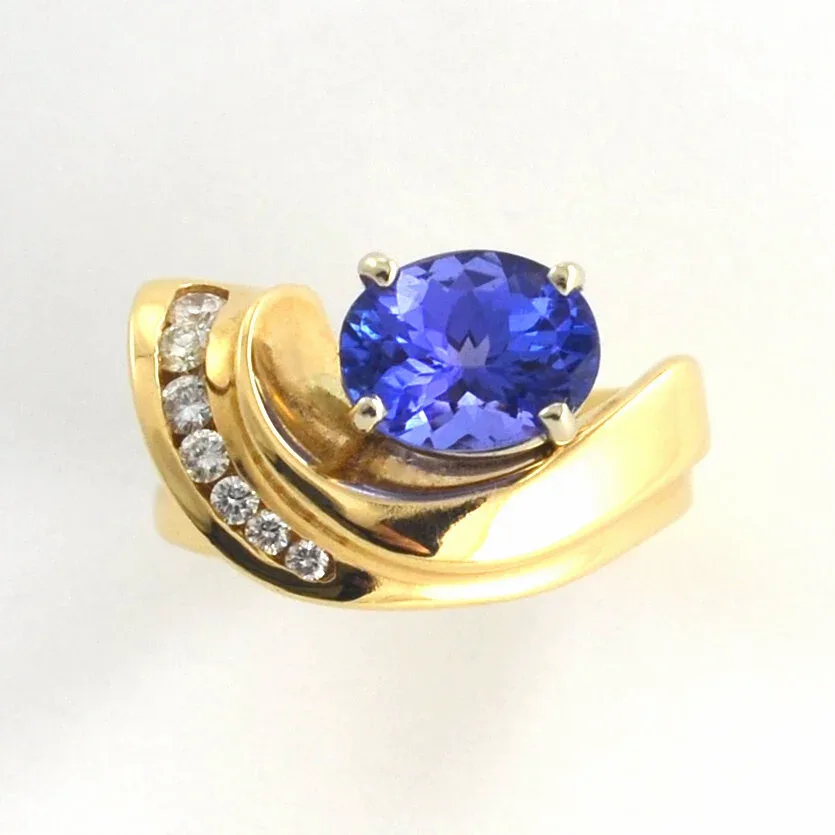 Tanzanite Contemporary Ring by Sharon Teaman — view 1