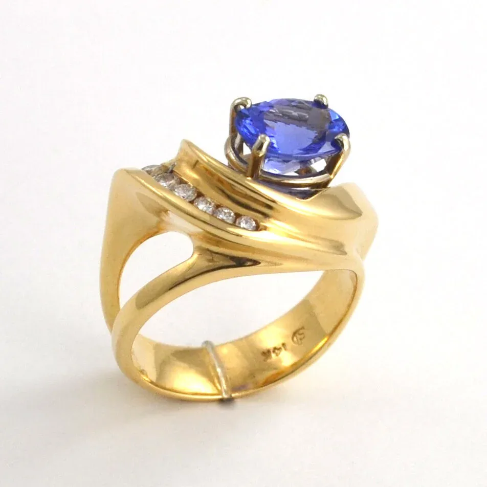 Tanzanite Contemporary Ring by Sharon Teaman — view 2