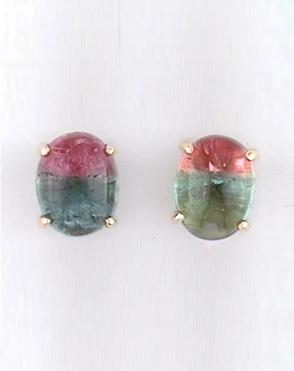 Tilly Watermelon Cabochon Studs by Sharon Teaman — view 1