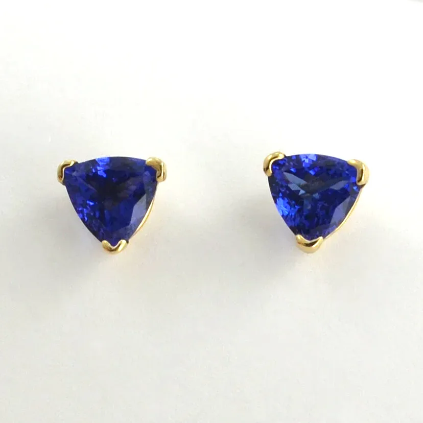 Trillion Tanzanite Studs by Sharon Teaman — view 1
