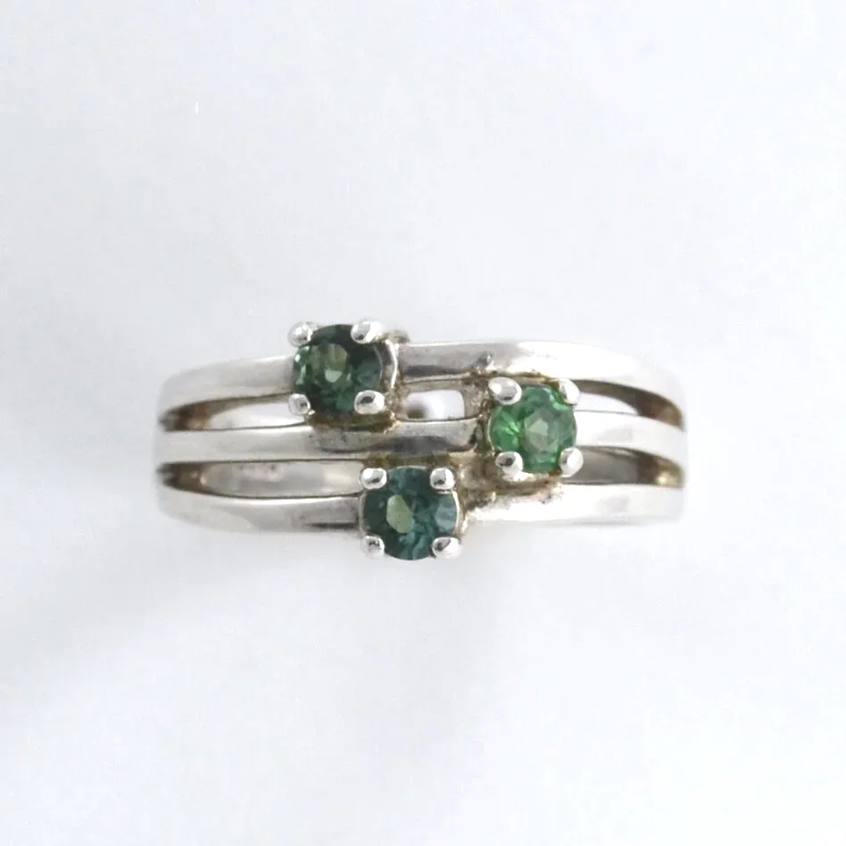 Triple Green Tourmaline Ring by Sharon Teaman — view 1