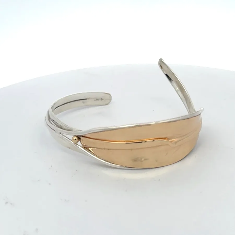 Two Tone Small Cuff Bracelet by Sharon Teaman