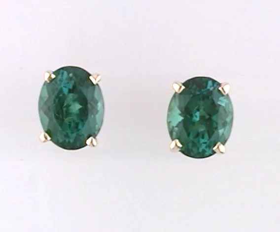 Zola Teal Green Collector Tourmaline Studs by Sharon Teaman — view 1