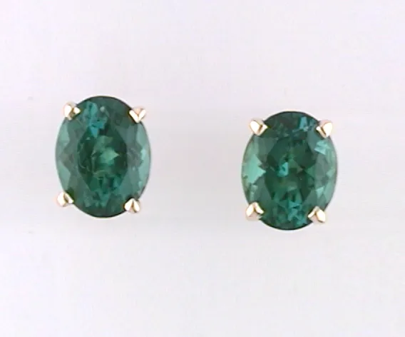 Zola Teal Green Collector Tourmaline Studs by Sharon Teaman